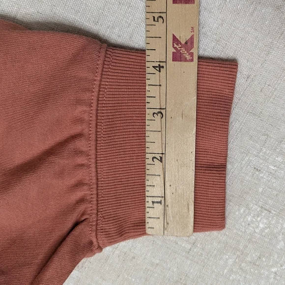 NWT Terra & Sky Plus Size 0X 14W Puff Sleeve French Terry Sweatshirt Coral Pink - Picture 9 of 10